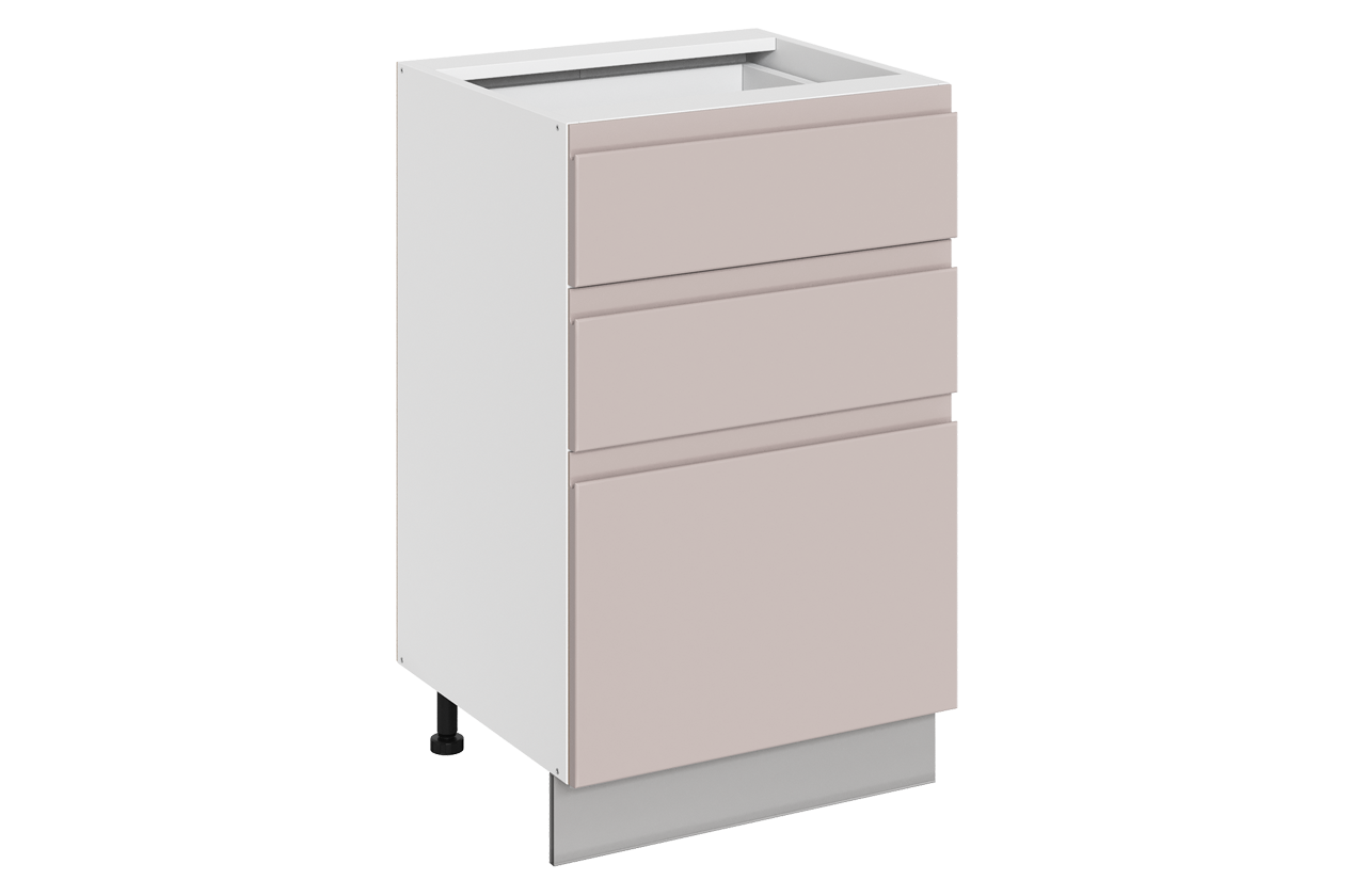 Фьюжн Шкаф рабочий L500 Старт (3 ящ.) (эмаль) (белый/кофейный)