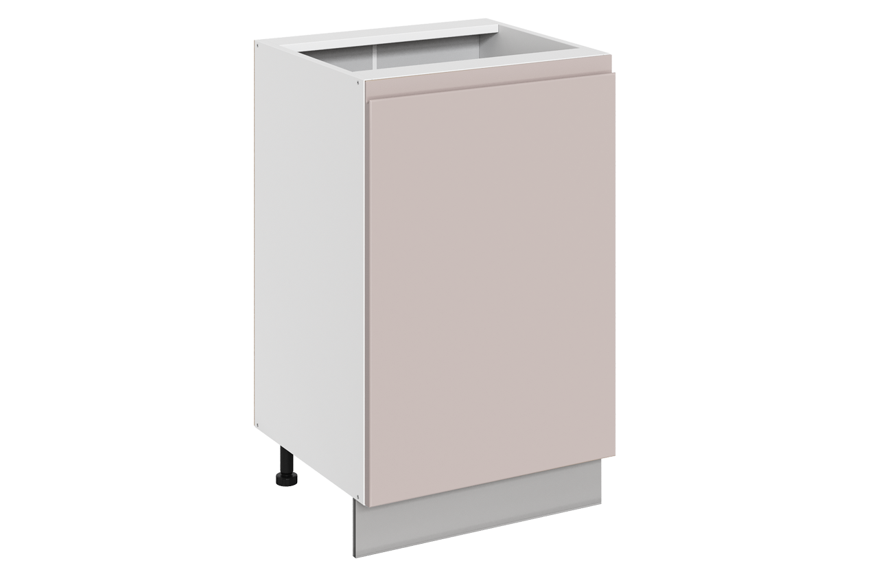 Фьюжн Шкаф рабочий L500 (1 дв. гл.) (правый) (эмаль) (белый/кофейный)