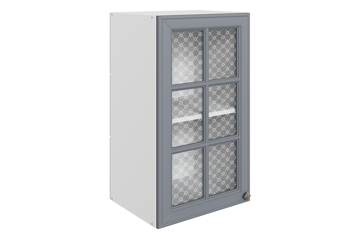 Мишель Шкаф навесной L400 Н720 (1 дв. реш.) (эмаль) (белый/серый)