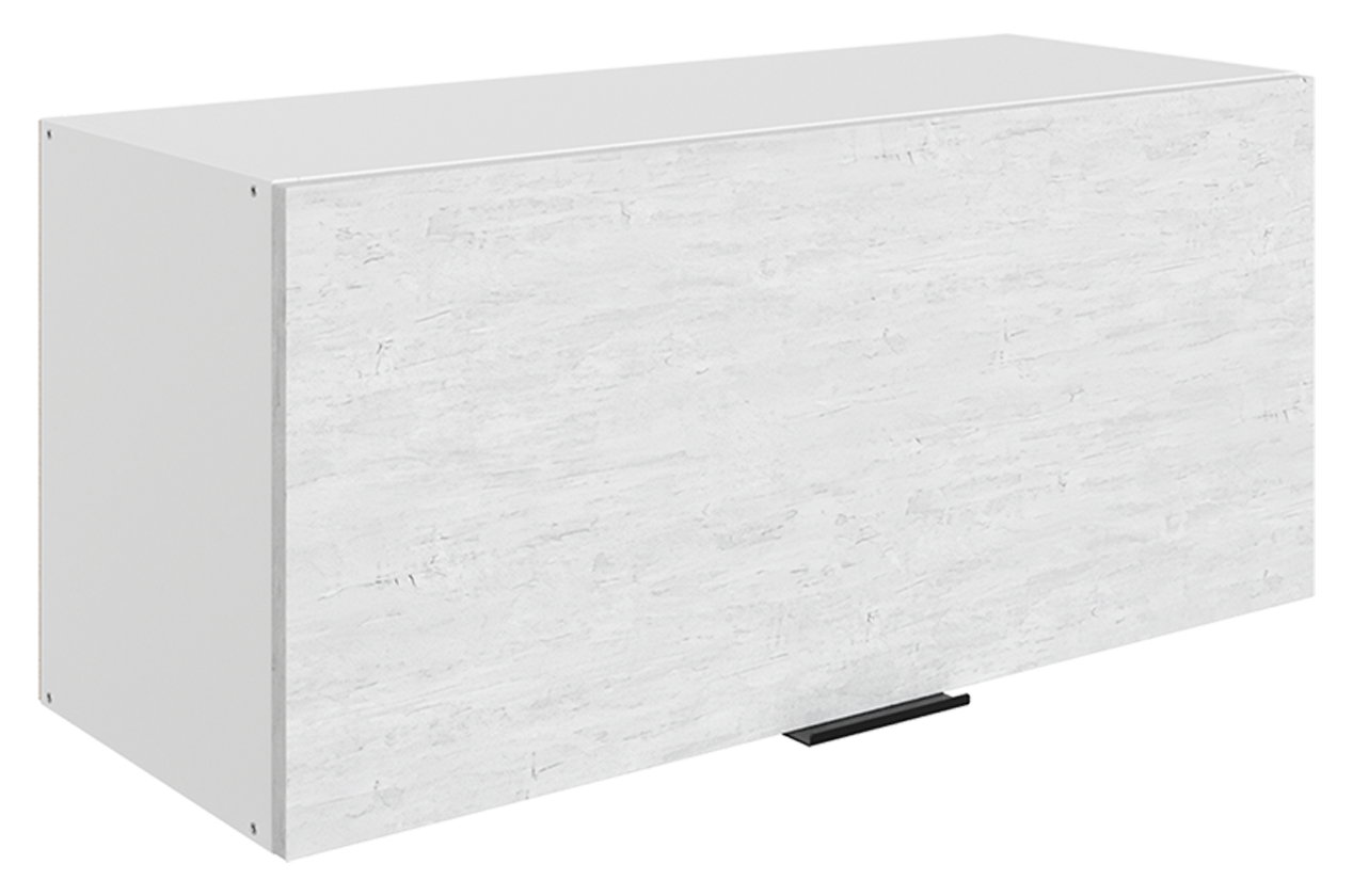 Стоун Шкаф навесной L800 Н360 (1 дв. гл.) (белый/белая скала)