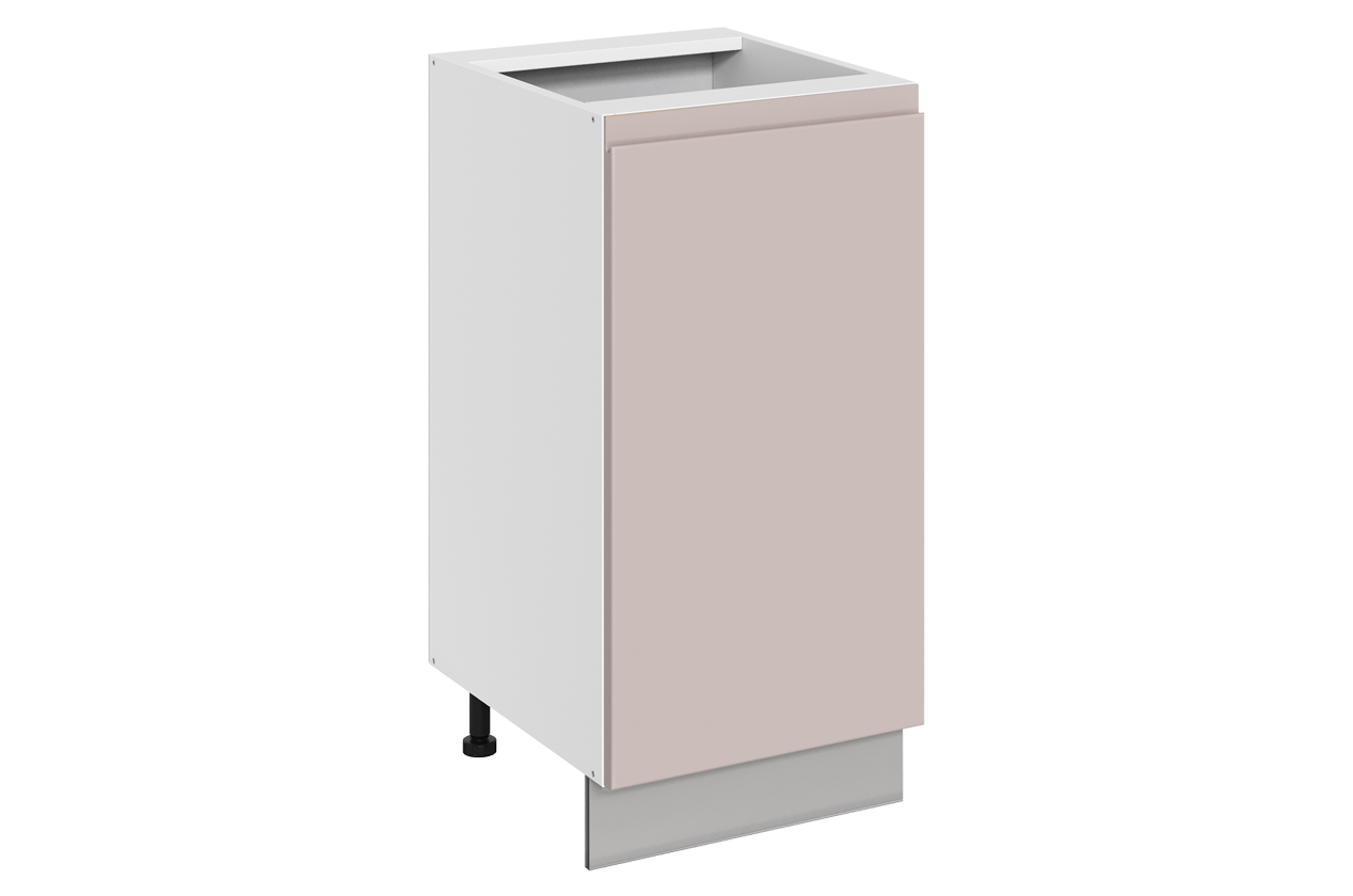 Фьюжн Шкаф рабочий L400 (1 дв. гл.) (левый) (эмаль) (белый/кофейный)