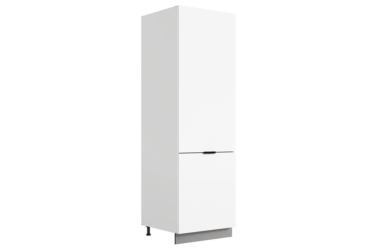 Стоун Шкаф-пенал L600 под холодильник (2 дв.гл.) (белый/джелато софттач)