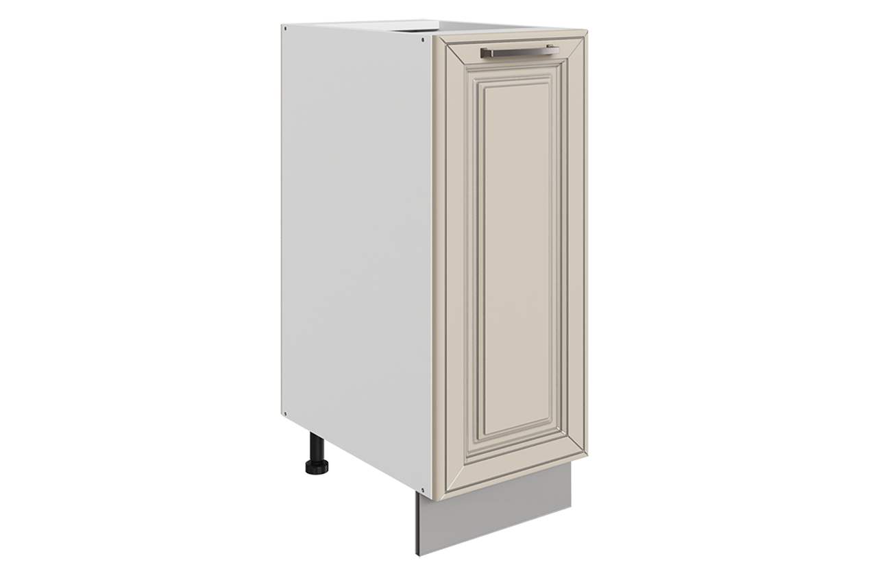 Атланта Шкаф рабочий L300 (1 дв. гл.) (эмаль) (белый/сливки патина платина)