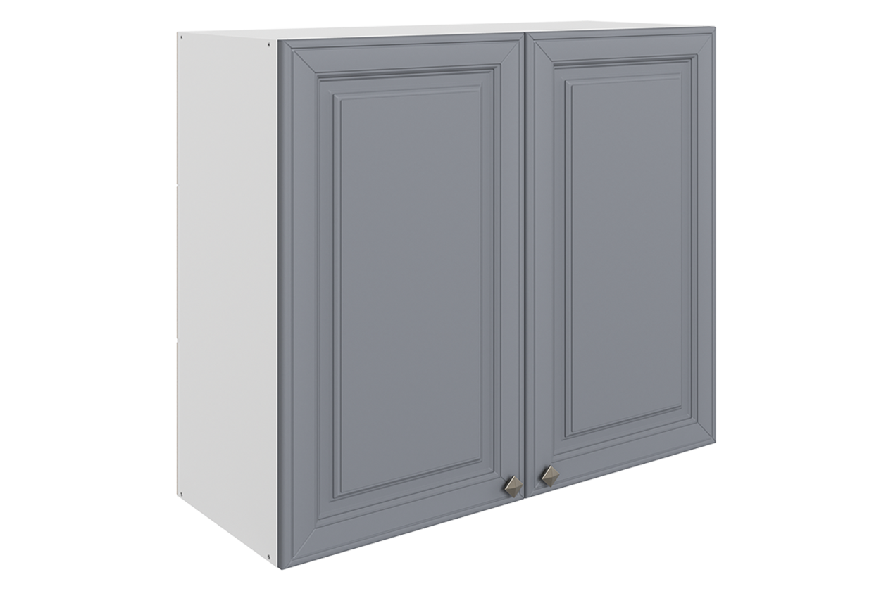 Мишель Шкаф навесной L800 Н720 (2 дв. гл.) (эмаль) (белый/серый)
