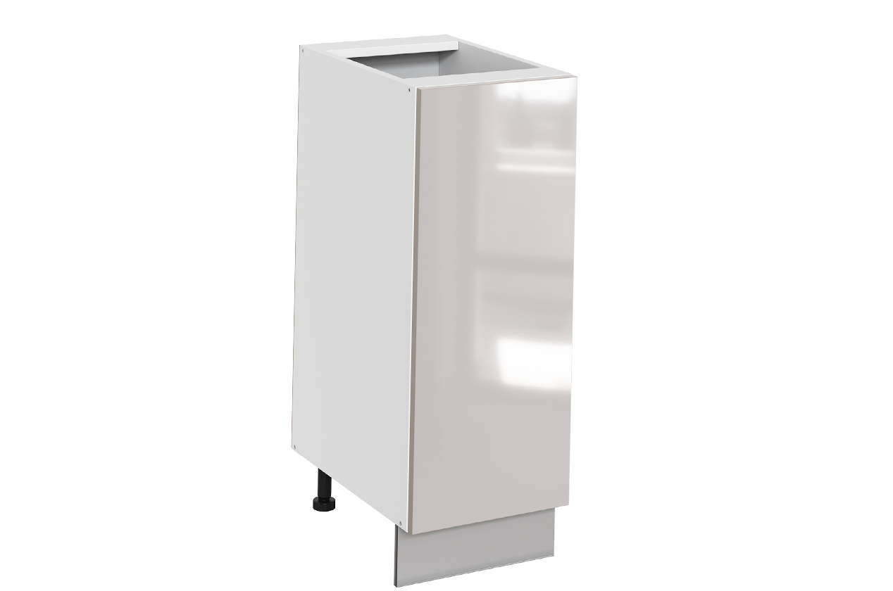Кристи Шкаф рабочий L300 (1 дв. гл.) (эмаль) (белый/дымчатый глянец)