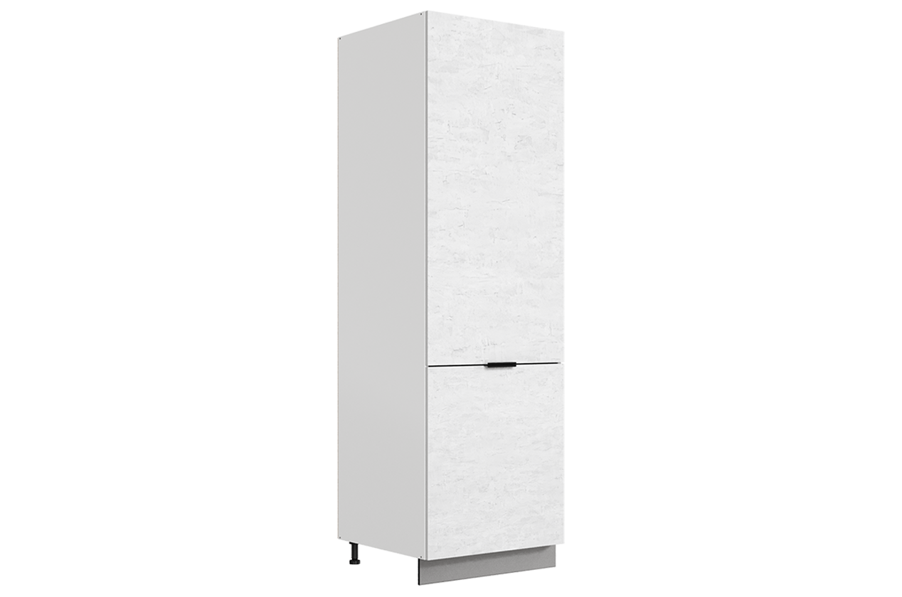 Стоун Шкаф-пенал L600 под холодильник (2 дв.гл.) (белый/белая скала)