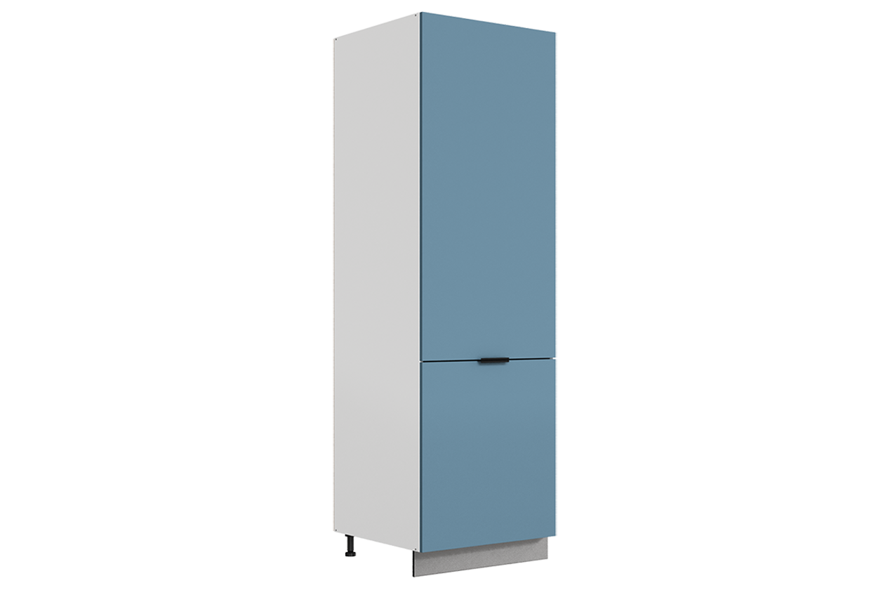 Стоун Шкаф-пенал L600 под холодильник (2 дв.гл.) (белый/изумруд софттач)