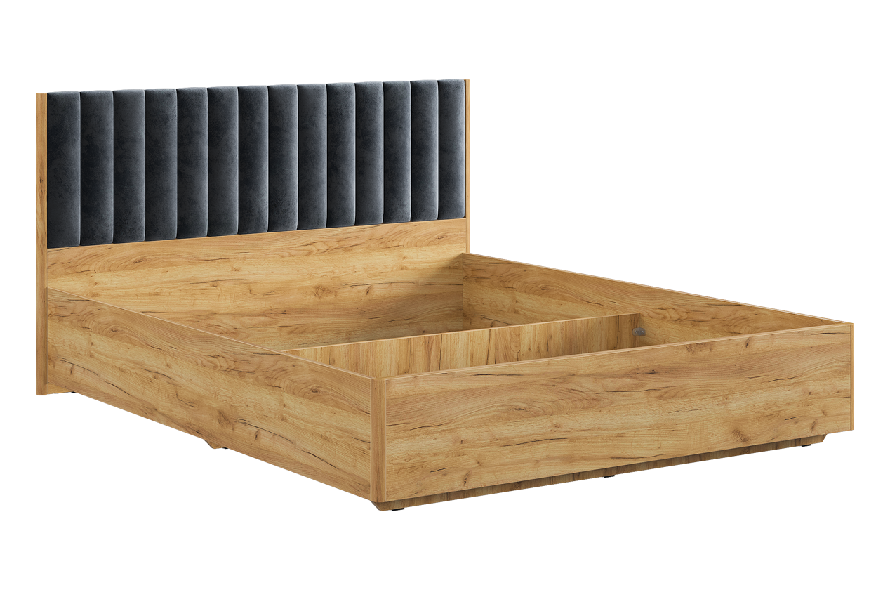 Адам Каркас кровати 160х200 см (дуб крафт золотой/грей алькантара (велюр))