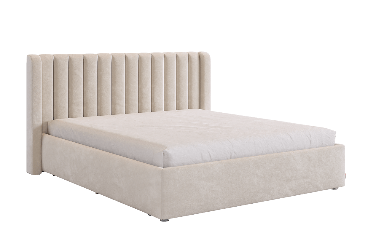 Кровать с основанием Ева 160х200 см (крем (велюр))