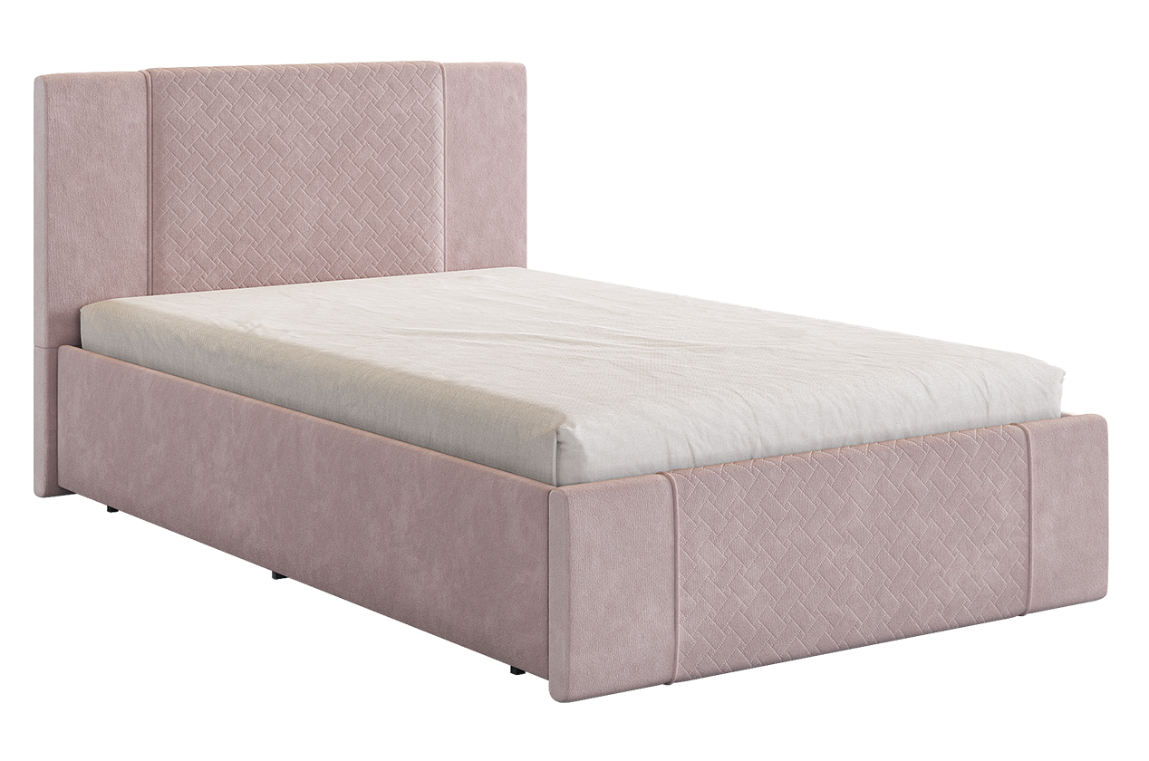 Кровать с основанием Хлоя 120х200 см (нежно-розовый (велюр))