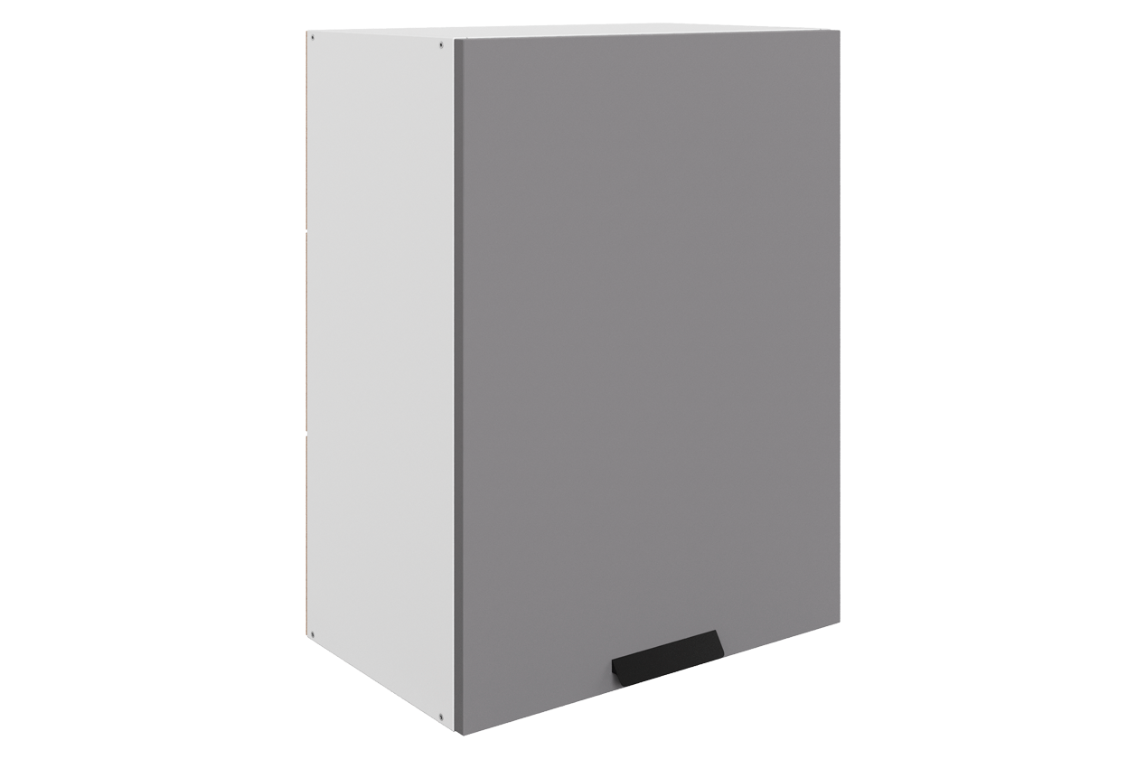 Джаз Шкаф навесной L500 H720 (1 дв. гл.) (эмаль) (белый/серый)