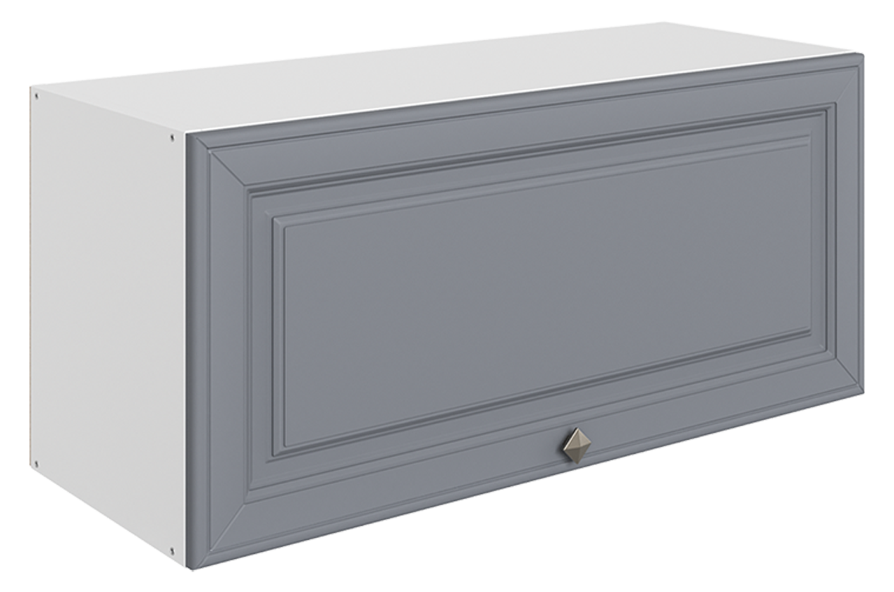 Мишель Шкаф навесной L800 Н360 (1 дв. гл.) (эмаль) (белый/серый)