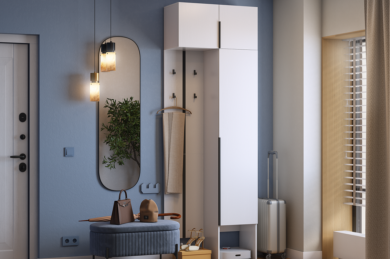 Прихожая "Мебельсон К36" (800х350х2350) (белое дерево)