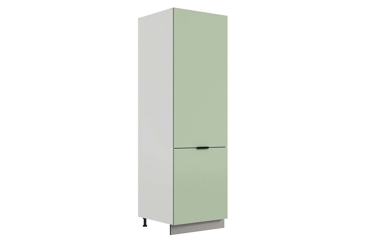 Стоун Шкаф-пенал L600 под холодильник (2 дв.гл.) (белый/полынь софттач)