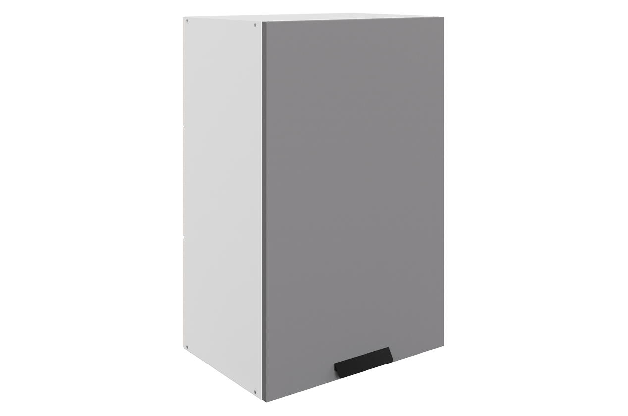 Джаз Шкаф навесной L450 H720 (1 дв. гл.) (эмаль) (белый/серый)