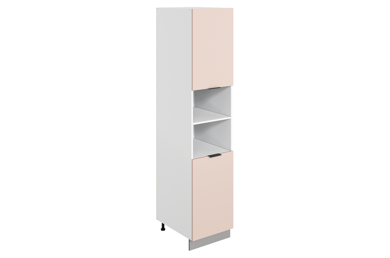 Стоун Шкаф-пенал L450 H2141 (2 дв. гл.) (белый/грей софттач)