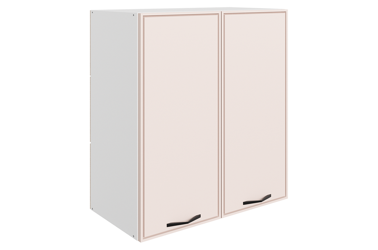 Монако Шкаф навесной L600 Н720 (2 дв. гл.) (белый/айвори матовый)