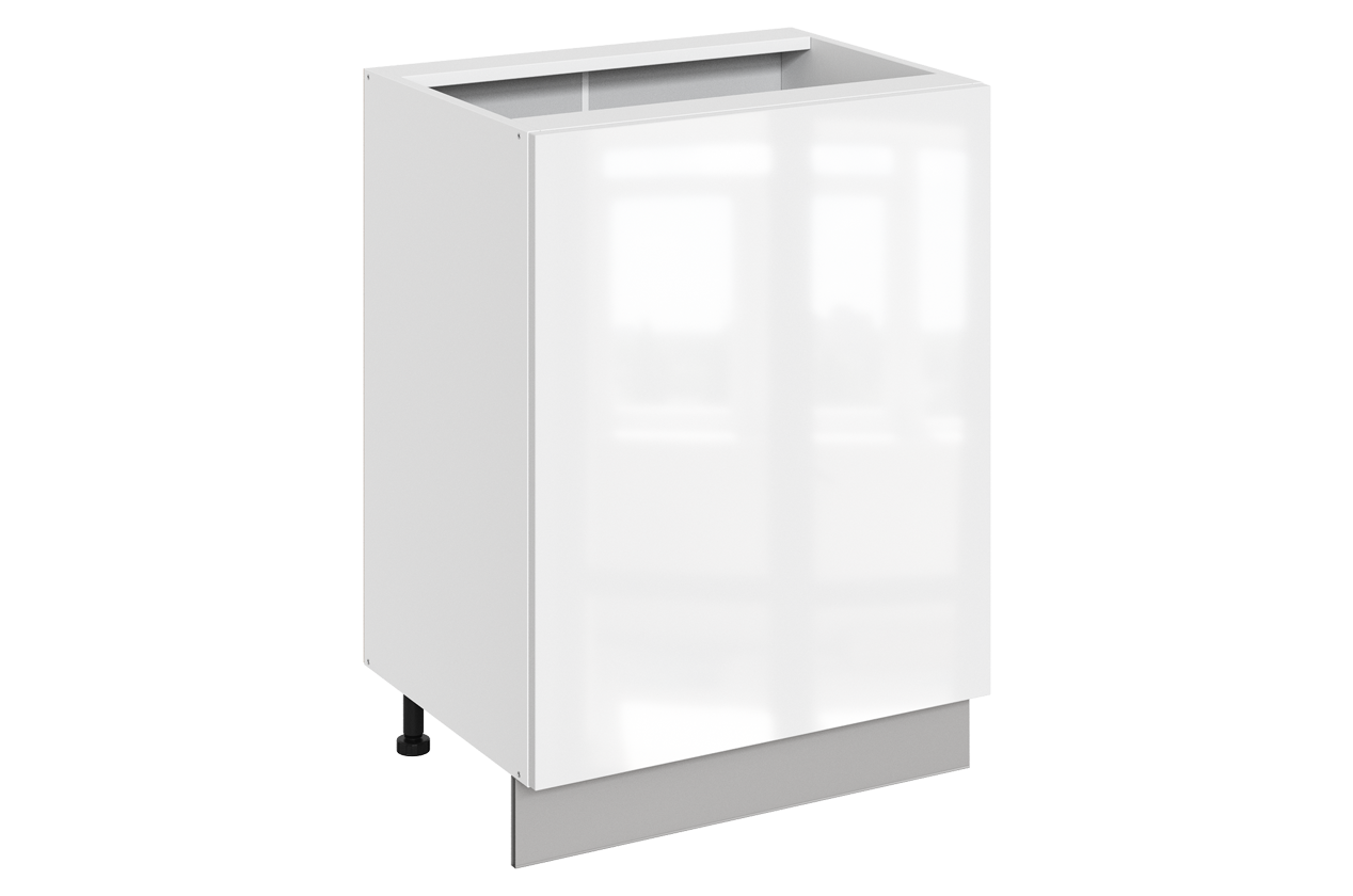 Кристи Шкаф рабочий L600 B500 (1 дв. гл.) (эмаль) (белый/белый глянец)