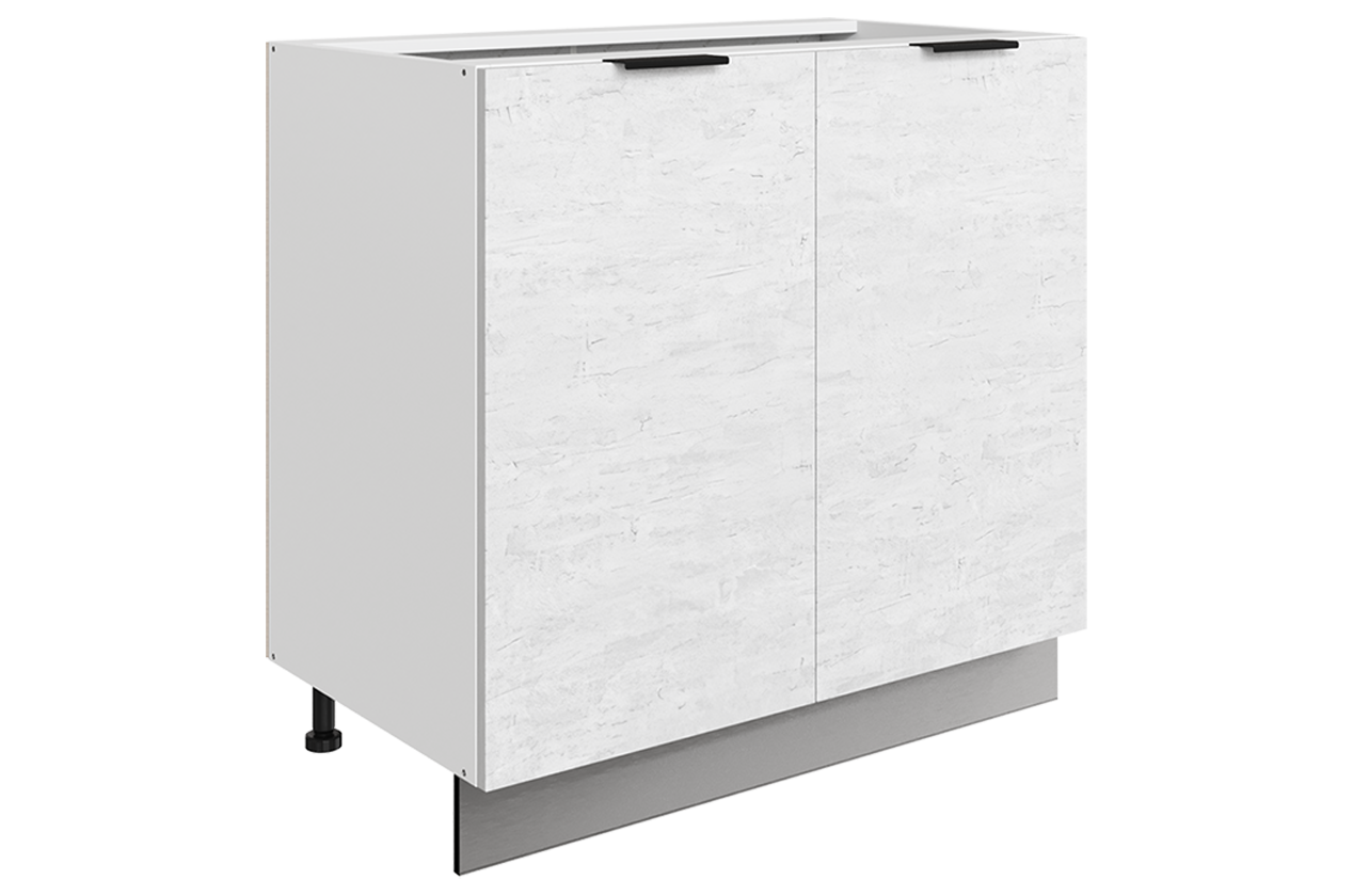 Стоун Шкаф рабочий L800 (2 дв. гл.) (белый/белая скала)