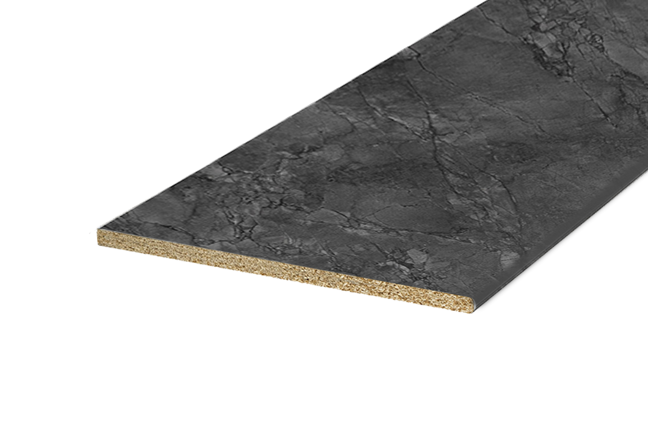 Столешница постформинг H38 угл лев L3000 Кухня (мрамор империал темный)