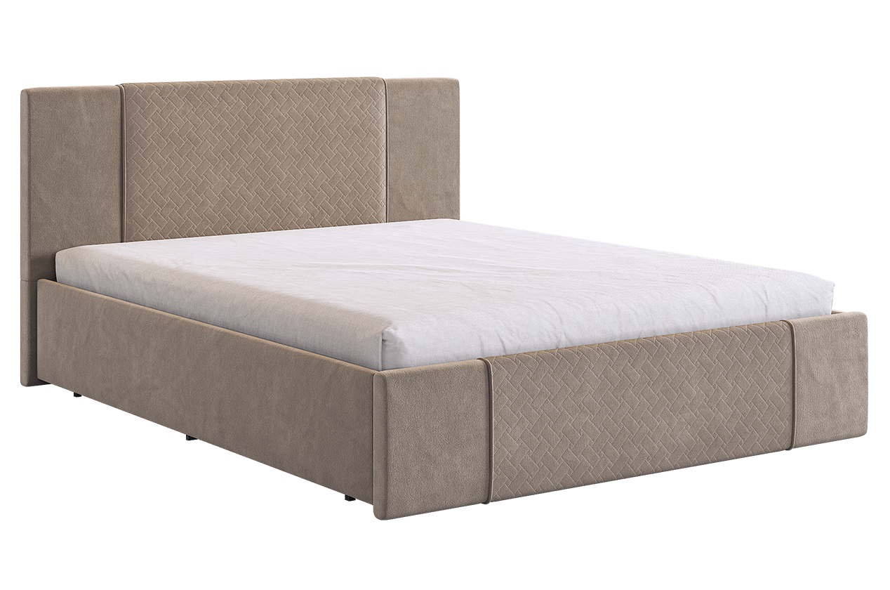 Кровать с основанием Хлоя 160х200 см (латте (велюр))