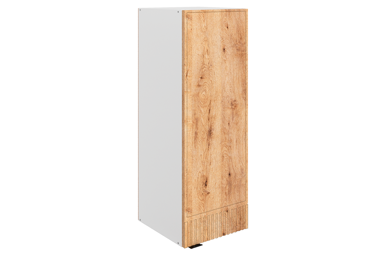 Бариста Шкаф навесной L300 Н900 (1 дв. гл.) (правый) (белый/дуб европейский матовый)