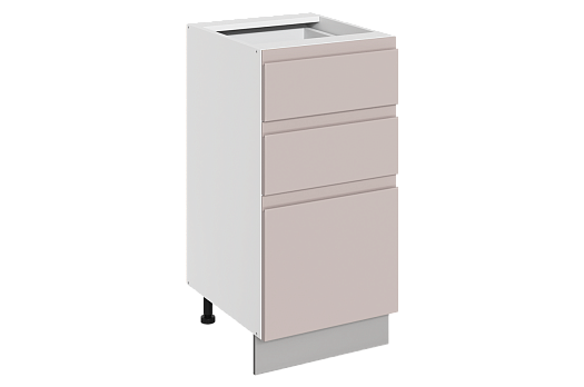 Фьюжн Шкаф рабочий L400 B500 Слим (3 ящ.) (эмаль) (белый/кофейный)