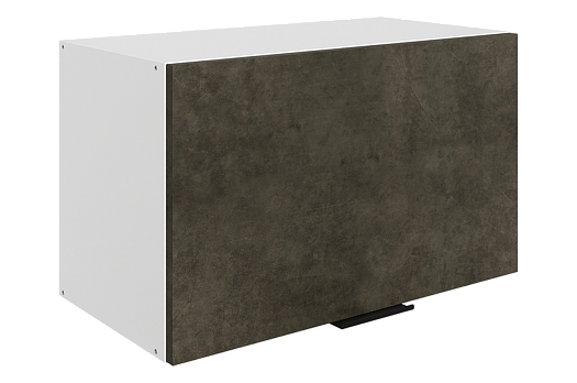 Стоун Шкаф навесной L600 Н360 (1 дв. гл.) (белый/камень темно-серый)