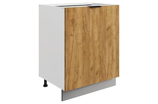 Стоун Шкаф рабочий L600 B500 (1 дв. гл.) (белый/акация светлая)
