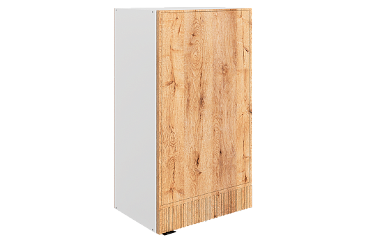 Бариста Шкаф навесной L450 Н900 (1 дв. гл.) (правый) (белый/дуб европейский матовый)