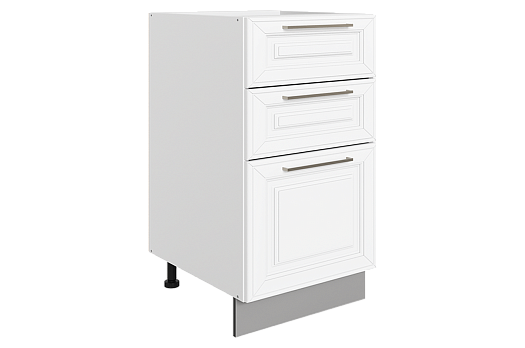 Мишель Шкаф рабочий L400 B500 Слим (3 ящ.) (эмаль) (белый/белый)