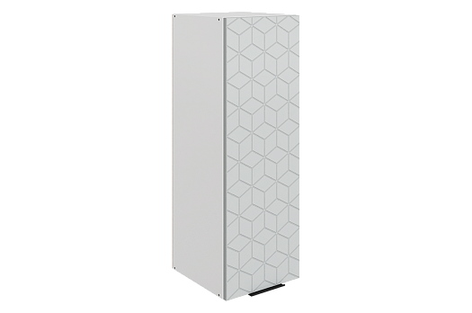 Стоун Шкаф навесной L300 Н900 (1 дв. гл.) с фрезеровкой (белый/лайт грей софттач)