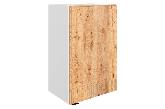 Бариста Шкаф навесной L450 Н720 (1 дв. гл.) (правый) (белый/дуб европейский матовый)