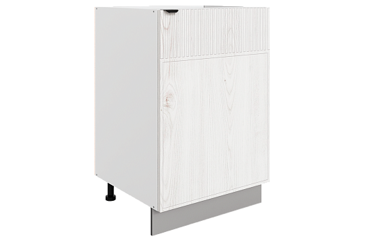 Бариста Шкаф рабочий L500 B500 (1 дв. гл.) (правый) (белый/дуб белый матовый)