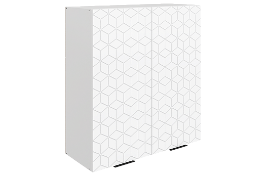 Стоун Шкаф навесной L800 Н900 (2 дв. гл.) с фрезеровкой (белый/джелато софттач)