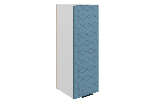 Стоун Шкаф навесной L300 Н900 (1 дв. гл.) с фрезеровкой (белый/изумруд софттач)