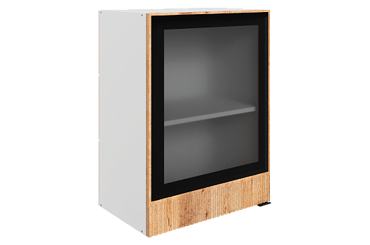 Бариста Шкаф навесной L500 Н720 (1 дв. рам.) (левый) (белый/дуб европейский матовый)