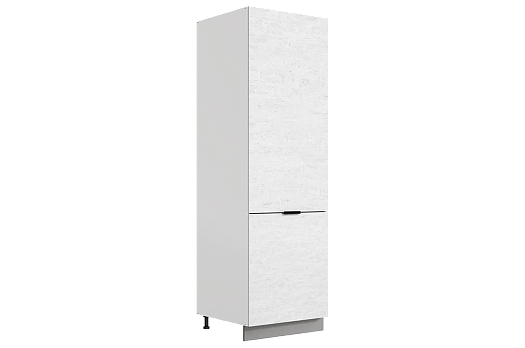 Стоун Шкаф-пенал L600 под холодильник (2 дв.гл.) (белый/белая скала)
