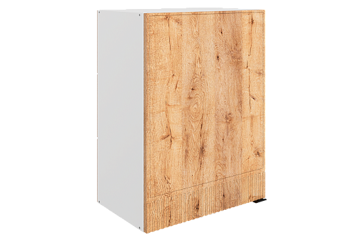 Бариста Шкаф навесной L500 Н720 (1 дв. гл.) (левый) (белый/дуб европейский матовый)