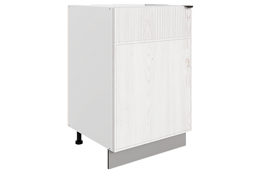 Бариста Шкаф рабочий L500 B500 (1 дв. гл.) (левый) (белый/дуб белый матовый)