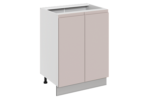 Фьюжн Шкаф рабочий L600 B500 (2 дв. гл.) (эмаль) (белый/кофейный)