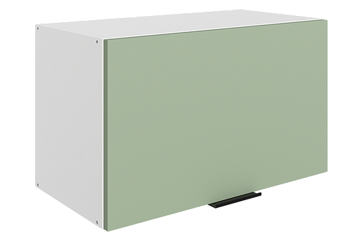 Стоун Шкаф навесной L600 Н360 (1 дв. гл.) (белый/полынь софттач)