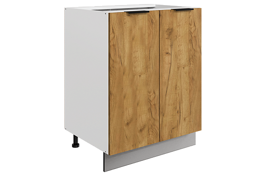 Стоун Шкаф рабочий L600 B500 (2 дв. гл.) (белый/акация светлая)