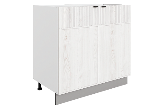 Бариста Шкаф рабочий L800 B500 (2 дв. гл.) (белый/дуб белый матовый)