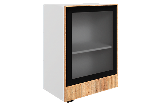 Бариста Шкаф навесной L500 Н720 (1 дв. рам.) (правый) (белый/дуб европейский матовый)