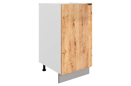 Бариста Шкаф рабочий L400 (1 дв. гл.) (левый) (белый/дуб европейский матовый)