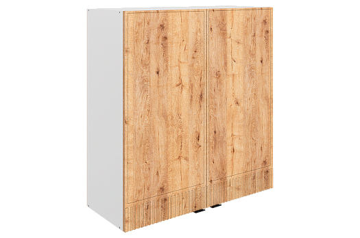 Бариста Шкаф навесной L800 Н900 (2 дв. гл.) (белый/дуб европейский матовый)