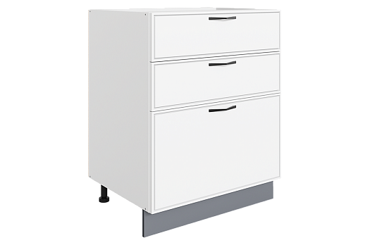 Монако Шкаф рабочий L600 Старт (3 ящ.) (белый/милк матовый)