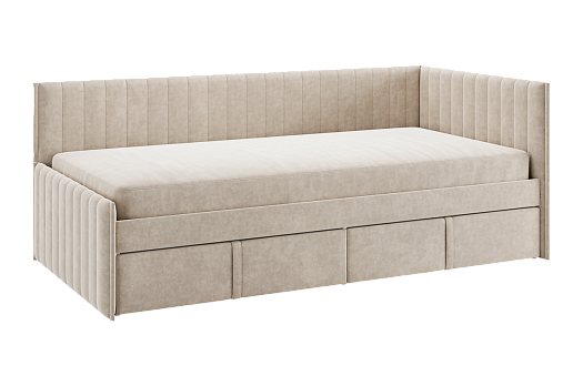 Кровать с ящиками Твикс (Тахта) 90х200 см (капучино (велюр))