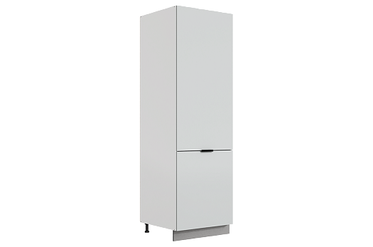 Стоун Шкаф-пенал L600 под холодильник (2 дв.гл.) (белый/лайт грей софттач)